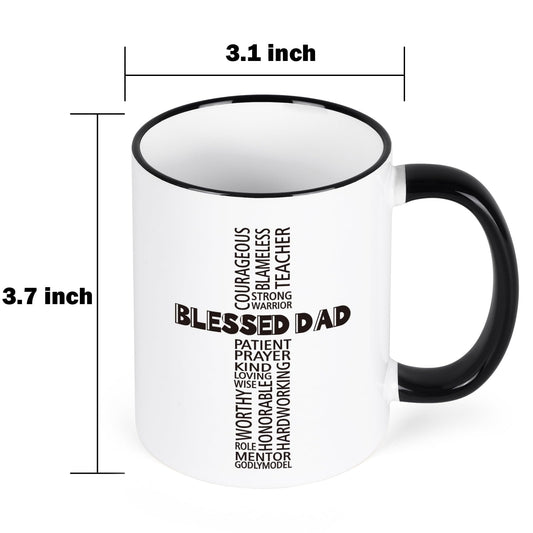 Father's Day Christian | Ceramic Coffee Mug | Father's Day Gift | Stylish Printed Design | Tea & Coffee Cup | 11oz | Black Two-Tone Design