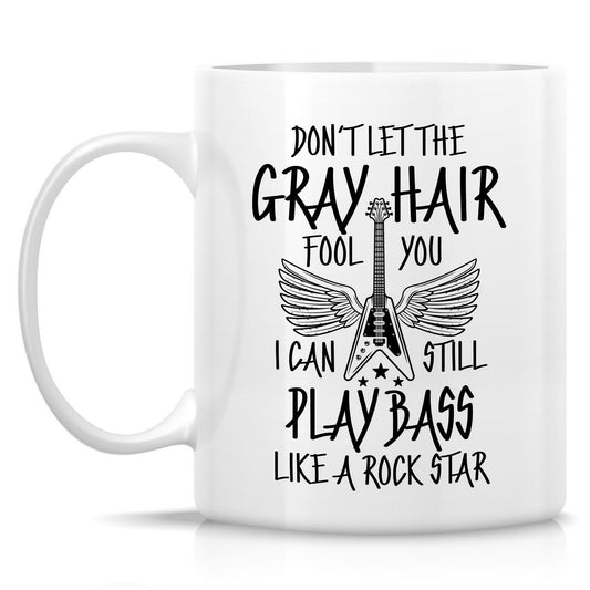 Funny Bass Player Bassist Guitar Rock Music Musician | Ceramic Coffee Mug | Father's Day Gift | Stylish Printed Design | Tea & Coffee Cup | 11oz