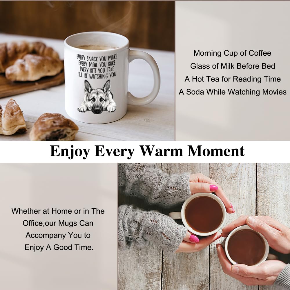 Every Snack You Make I'll Be Watching You Funny German Shepherd | Ceramic Coffee Mug | Father's Day Gift | Stylish Printed Design | Tea & Coffee Cup | 11oz