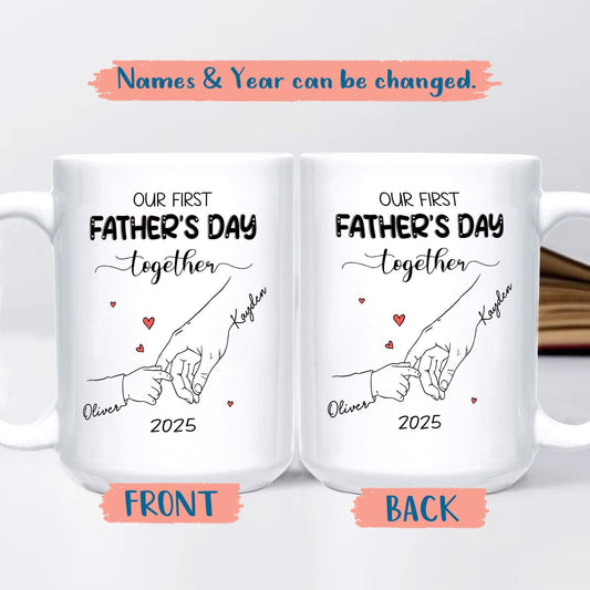 Our First Father's Day Together Tea | Ceramic Coffee Mug | Father's Day Gift | Stylish Printed Design | Tea & Coffee Cup | 11oz