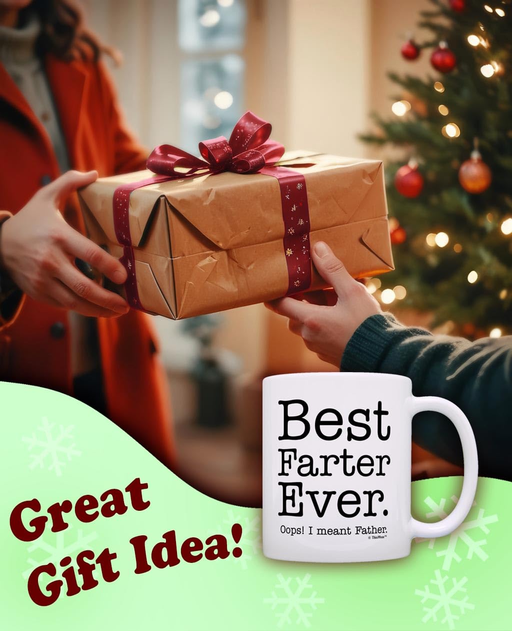 for Dad Best Farter Ever Oops Meant Father Tea White | Ceramic Coffee Mug | Father's Day Gift | Stylish Printed Design | Tea & Coffee Cup | 11oz