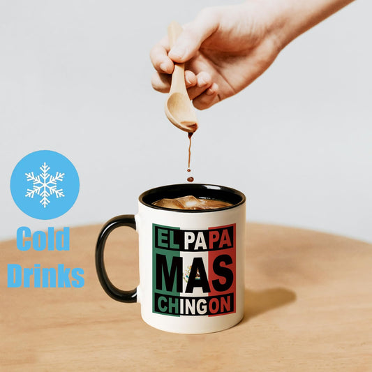 Mexican Dad | Ceramic Coffee Mug | Father's Day Gift | Stylish Printed Design | Tea & Coffee Cup | 11oz | Black Two-Tone Design