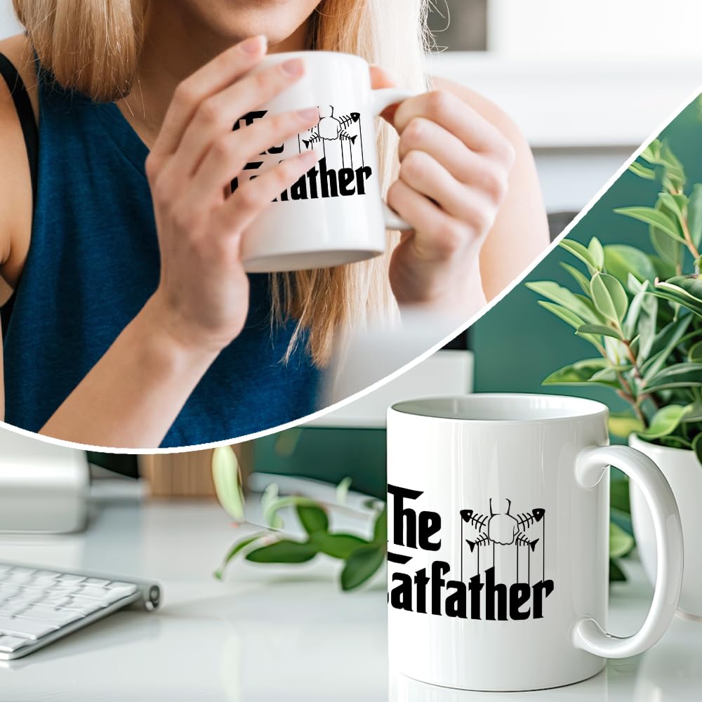The Catfather Funny | Ceramic Coffee Mug | Father's Day Gift | Stylish Printed Design | Tea & Coffee Cup | 11oz