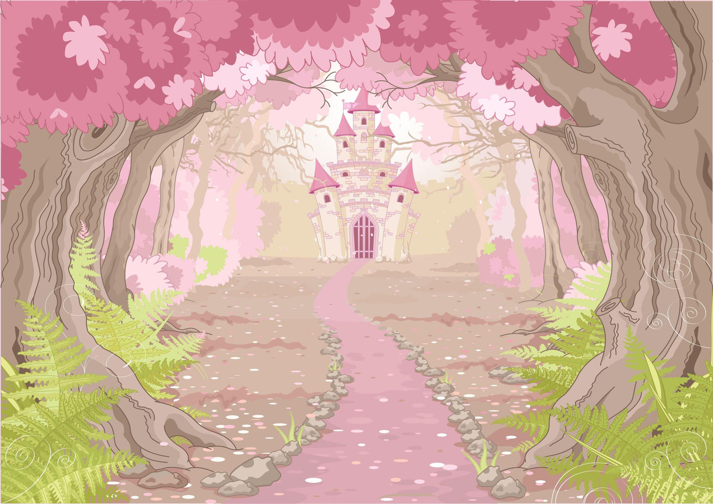 Pink Princess Castle Fairytale Girls Bedroom Giant Poster - A4 A3 A2 A1 Sizes