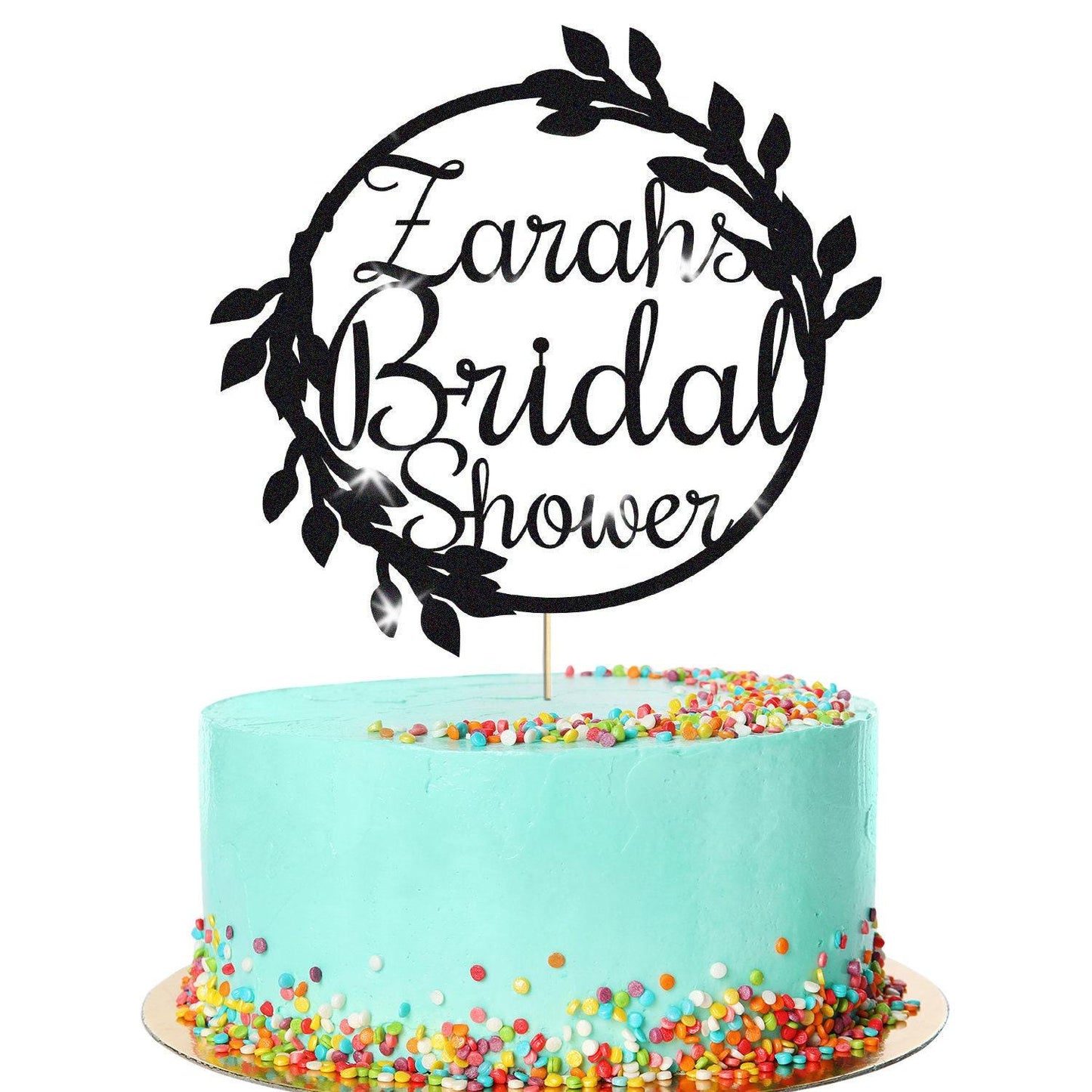 Customized Glitter Bridal Shower Cake Topper For Wedding Party Decoration