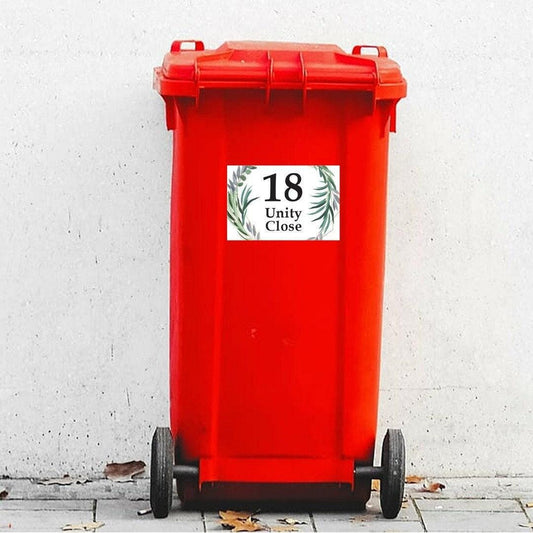 Personalised Wheelie Bin House Numbers Stickers Wheelie Dustbin Sticker