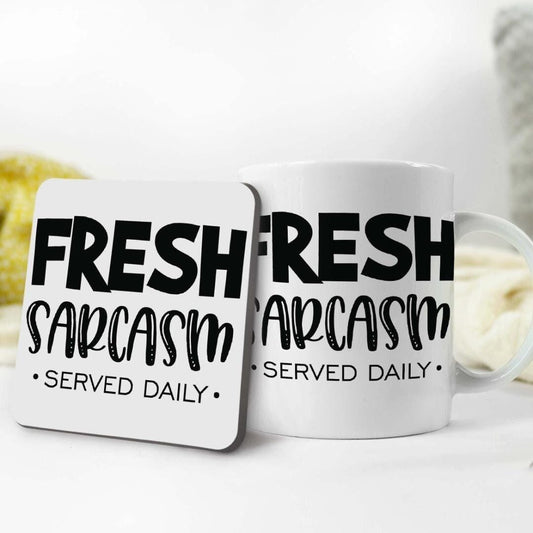 Sarcasm Mug & Coaster Set: Funny Office Gift