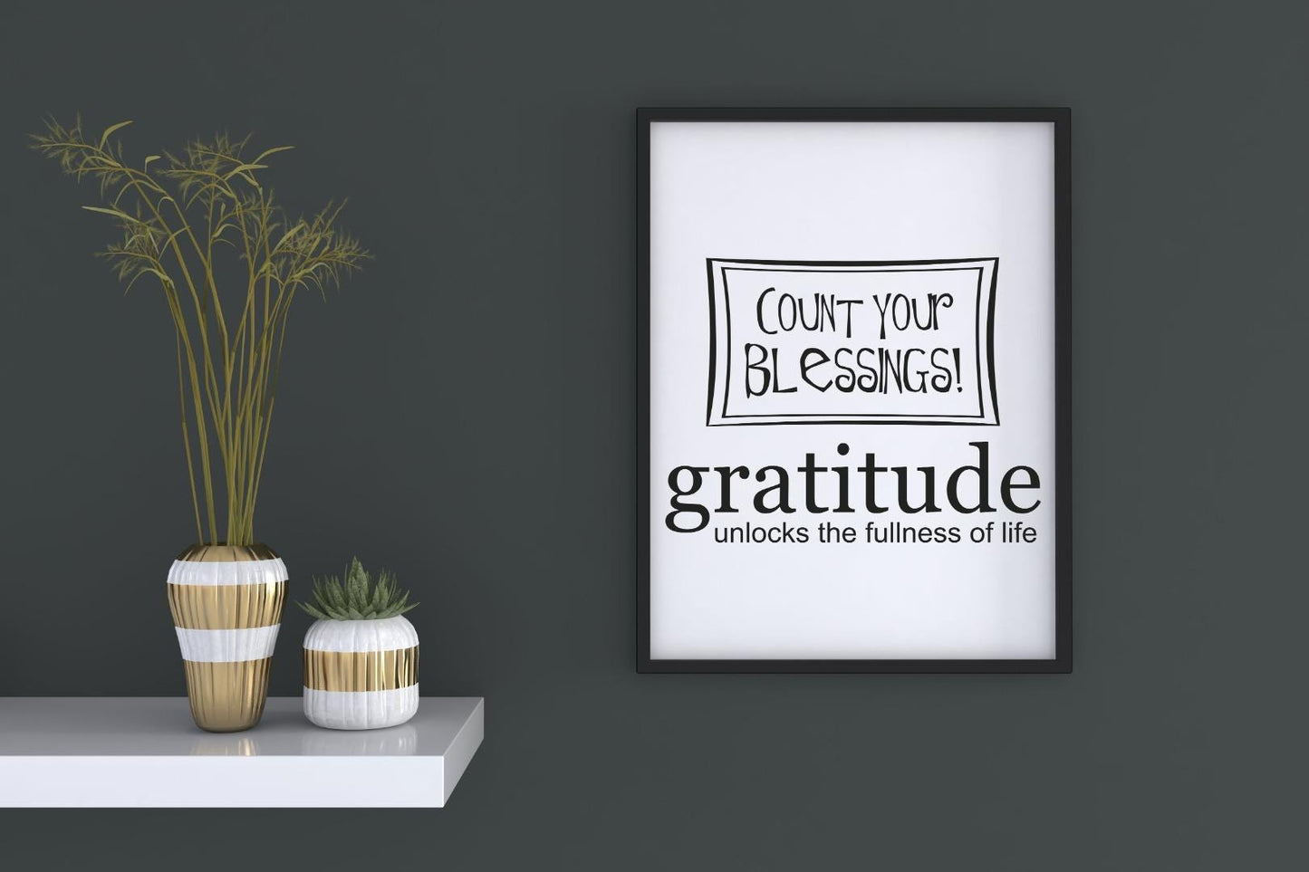 Count Your Blessings Motivational Inspirational Positive Quote Poster Wall