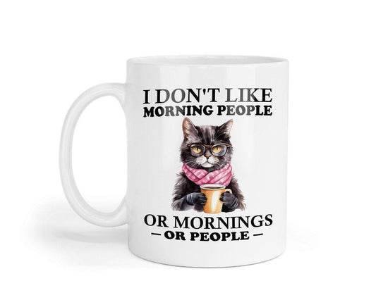 Funny Sarcastic Coffee Mug & Coaster Set: I Don't Like Morning People