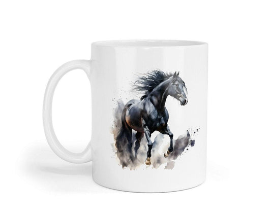 Majestic Watercolour Effect Horse Ceramic Coffee Tea Cup Mug And Coaster Gift Set