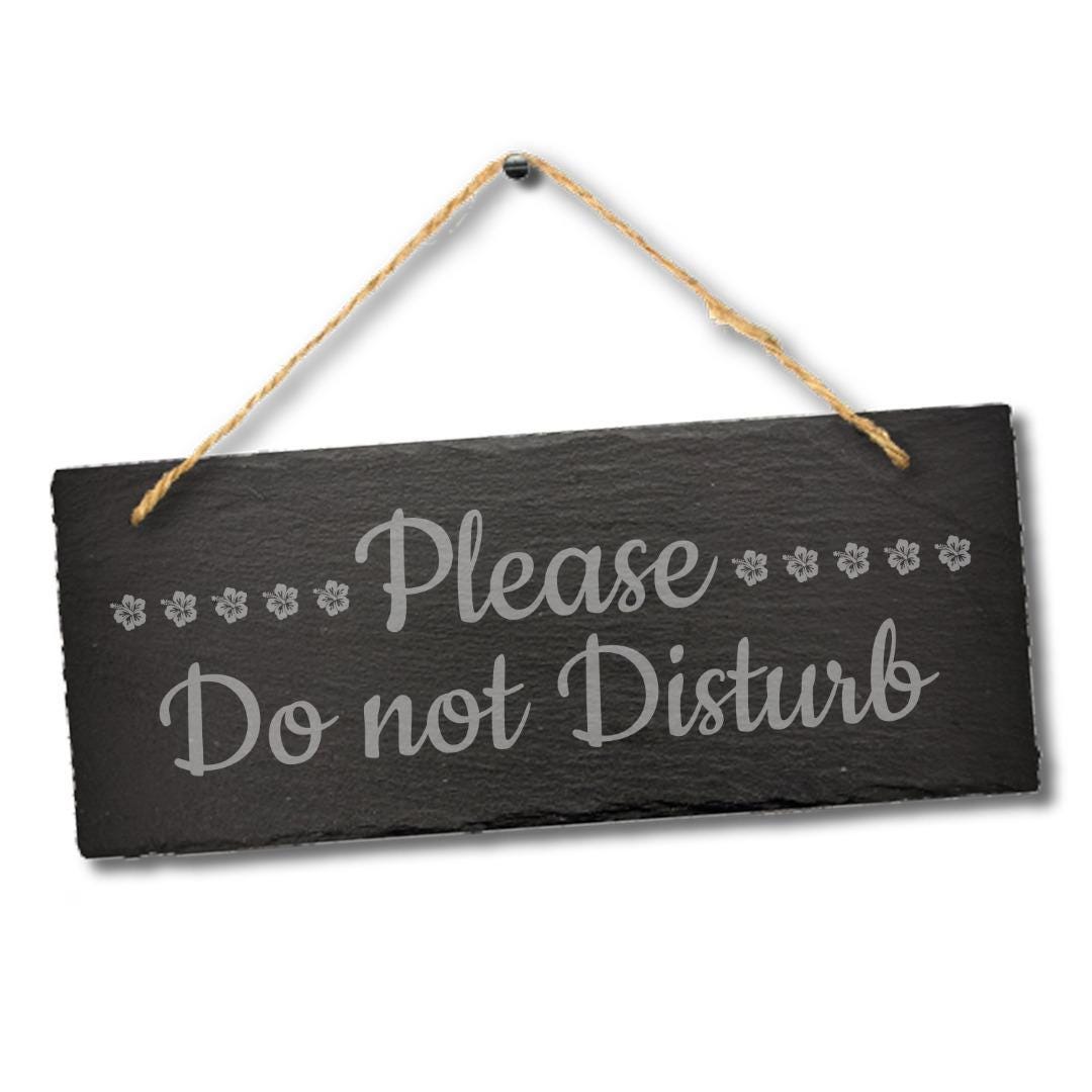 Please Do Not Disturb Engraved Hanging Slate Sign Office Home Meeting Door Art