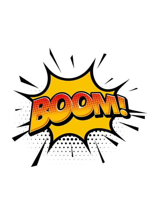 Boom Explosion Emoji Wall Poster Kids Bedroom Comic Art Nursery Print Home Decor