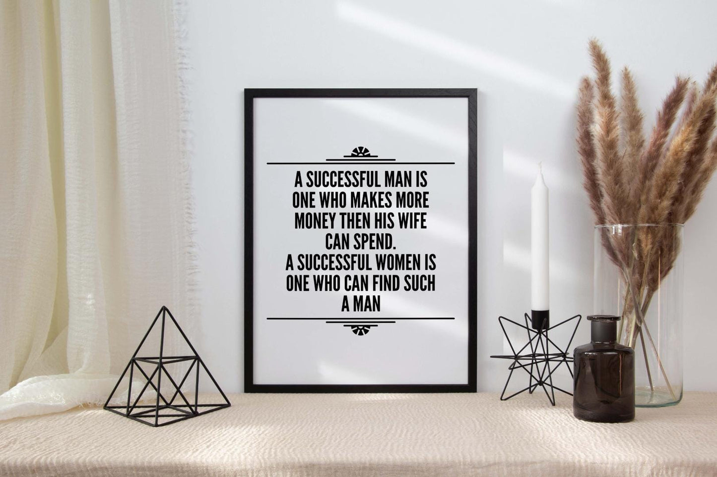 A Successful Man Is One Who Inspirational Positive Quote Art Poster Wall