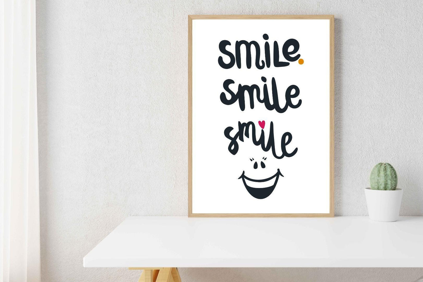 Smile Motivational Inspirational Love Positive Quote Poster Wall