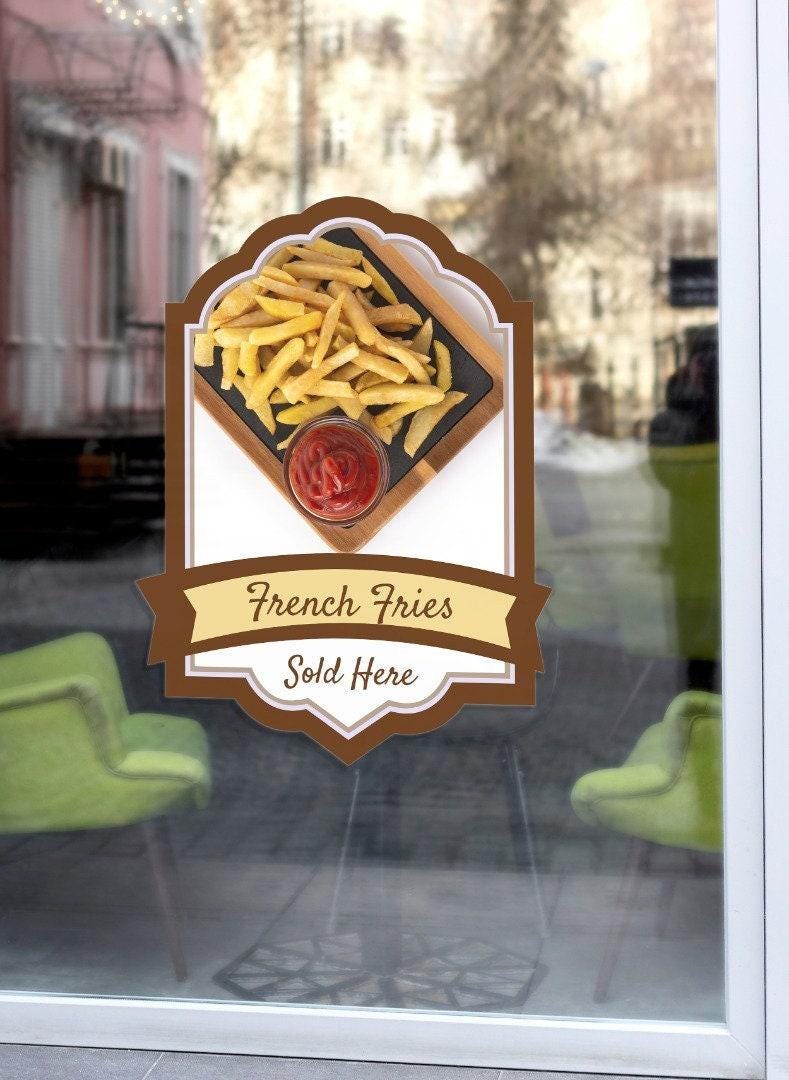 French Fries Sold Here Window Sticker - Restaurant POS Sign
