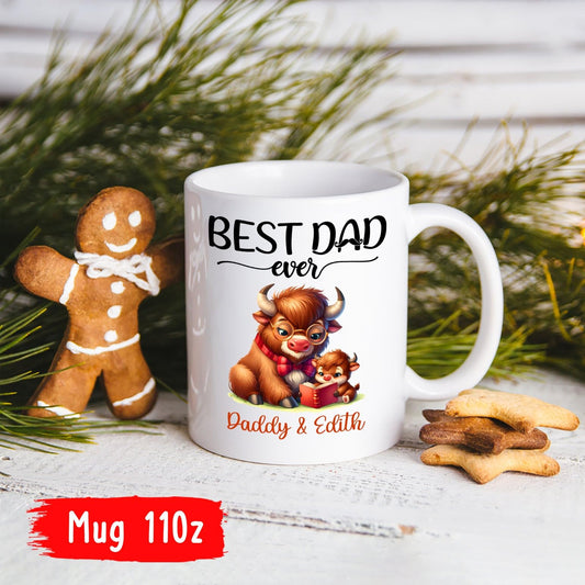 Custom Names Bison | Ceramic Coffee Mug | Father's Day Gift | Stylish Printed Design | Tea & Coffee Cup | 11oz