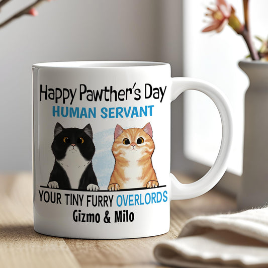 Father's Day Cat Personalized | Ceramic Coffee Mug | Father's Day Gift | Stylish Printed Design | Tea & Coffee Cup | 11oz | Black Two-Tone Design