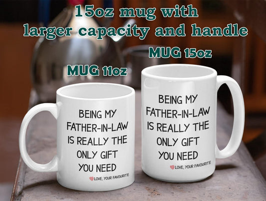 Father In Law | Ceramic Coffee Mug | Father's Day Gift | Stylish Printed Design | Tea & Coffee Cup | 11oz