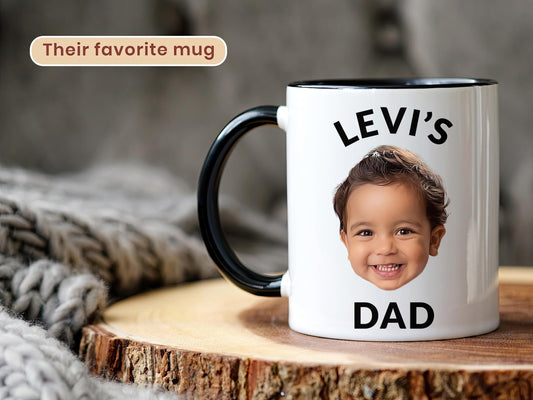 Personalized Dad Coffee | Ceramic Coffee Mug | Father's Day Gift | Stylish Printed Design | Tea & Coffee Cup | 11oz | Black Two-Tone Design