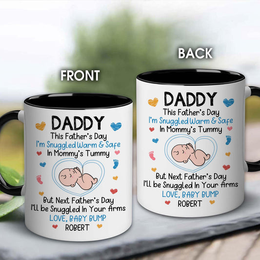 Personalized Daddy Coffee Mug | Ceramic Coffee Mug | Father's Day Gift | Stylish Printed Design | Tea & Coffee Cup | 11oz | Black Two-Tone Design