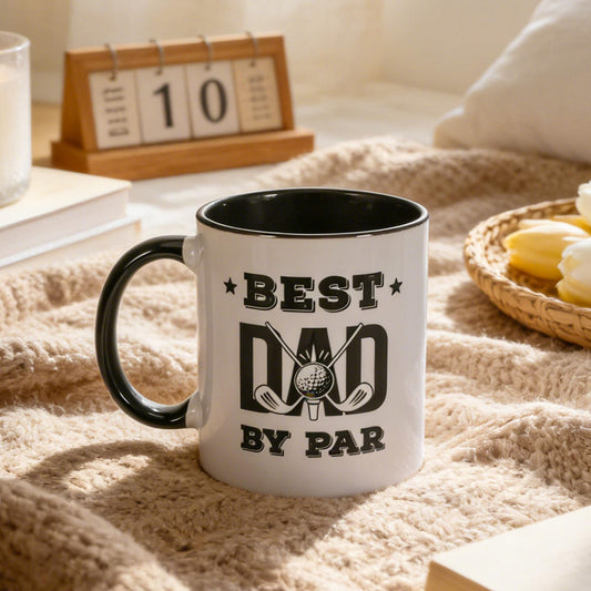 Golf Dad Novelty Father's Day Ceramics Funny Golf for Best Men | Ceramic Coffee Mug | Father's Day Gift | Stylish Printed Design | Tea & Coffee Cup | 11oz | Black Two-Tone Design