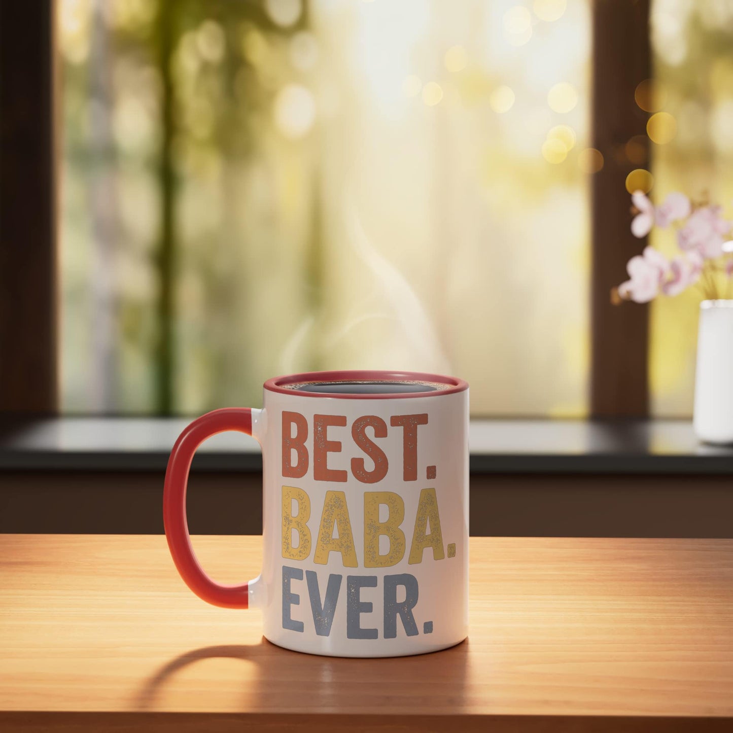 Best Baba Ever from Grandkids Baba Father's Day | Ceramic Coffee Mug | Father's Day Gift | Stylish Printed Design | Tea & Coffee Cup | 11oz | Pink Two-Tone Design