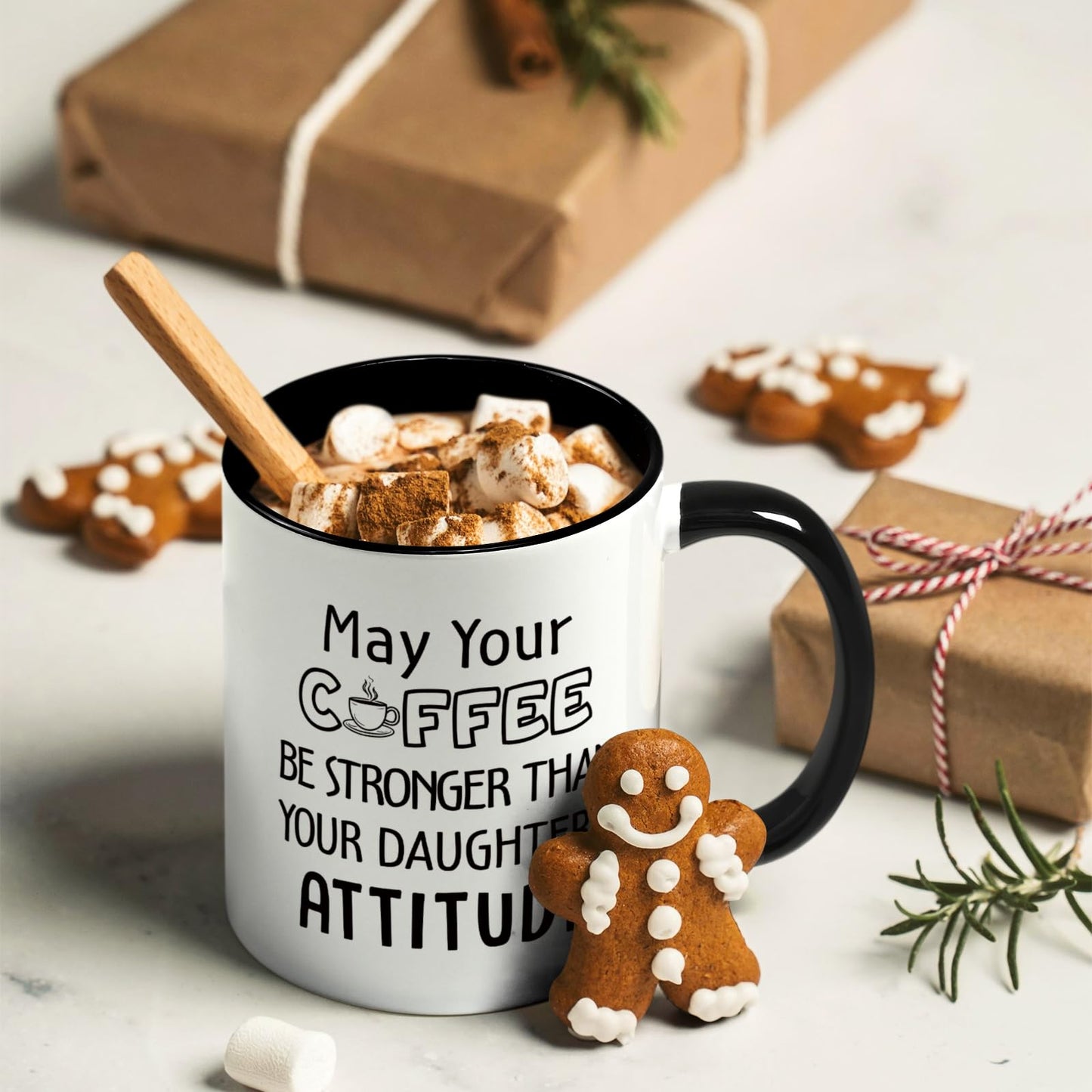 Dad from Daughter | Ceramic Coffee Mug | Father's Day Gift | Stylish Printed Design | Tea & Coffee Cup | 11oz | Black Two-Tone Design