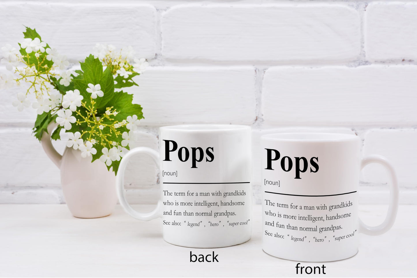 Pops | Ceramic Coffee Mug | Father's Day Gift | Stylish Printed Design | Tea & Coffee Cup | 11oz
