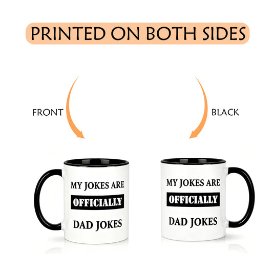 New Dad fathers day mug | Ceramic Coffee Mug | Father's Day Gift | Stylish Printed Design | Tea & Coffee Cup | 11oz | Black Two-Tone Design