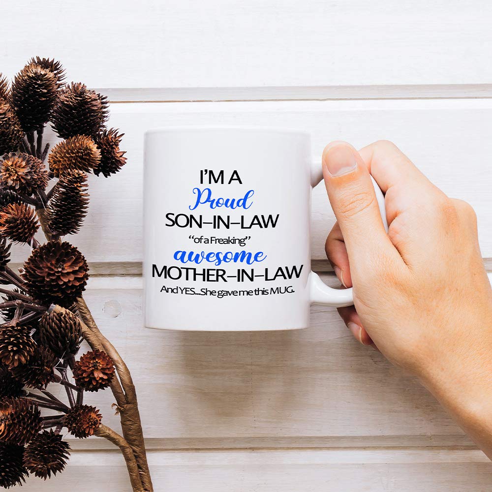 Funny Son In Law Coffee Mugs | Ceramic Coffee Mug | Father's Day Gift | Stylish Printed Design | Tea & Coffee Cup | 11oz
