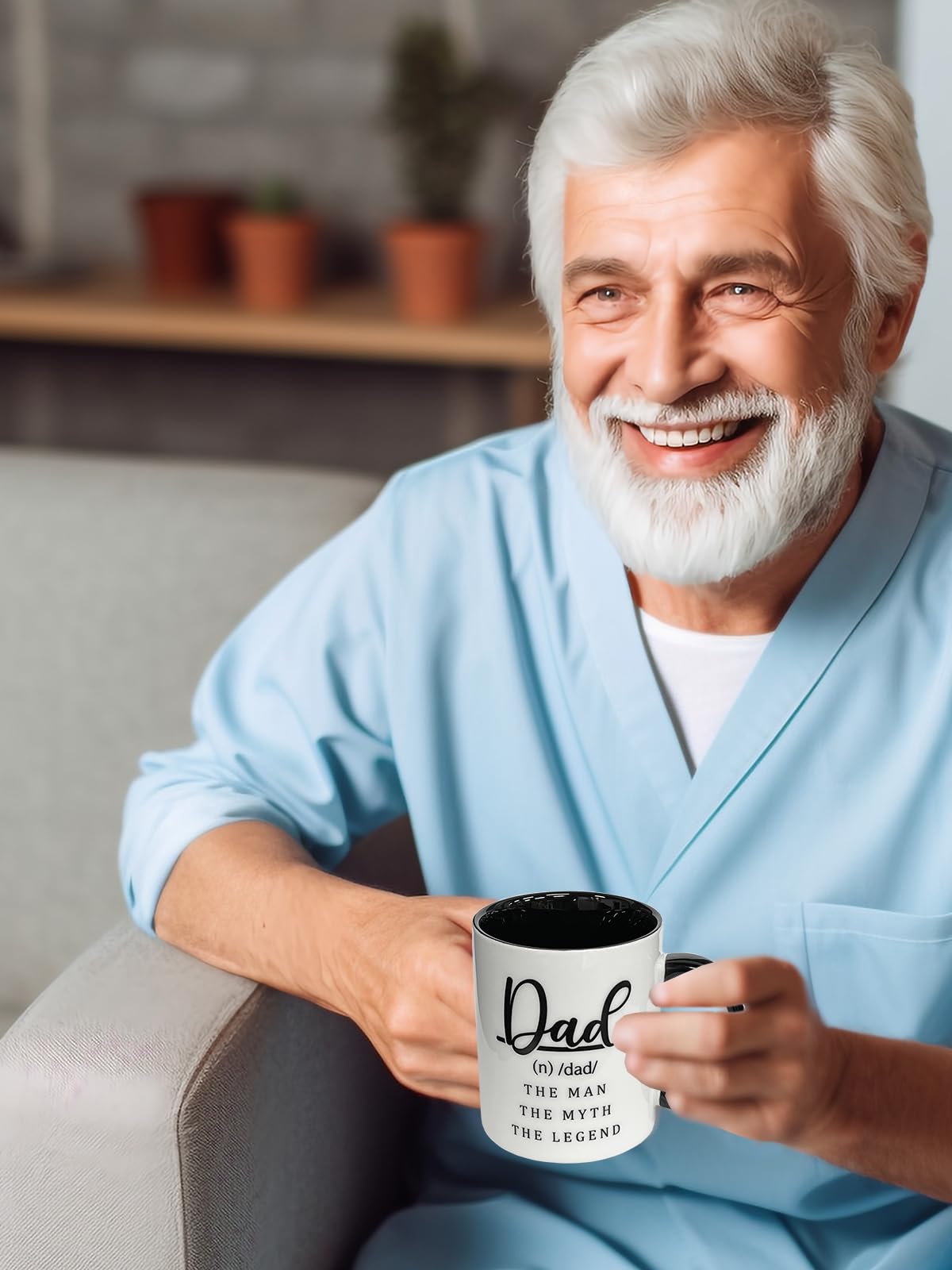#1 Dad | Ceramic Coffee Mug | Father's Day Gift | Stylish Printed Design | Tea & Coffee Cup | 11oz | Black Two-Tone Design