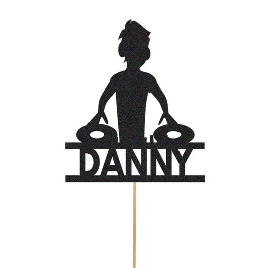 Personalised Dj Cake Topper Music Decks Birthday Cake Decoration Any Name & Age
