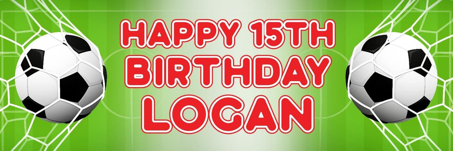 2 Personalised Football Birthday Banners: Sports Party Decoration