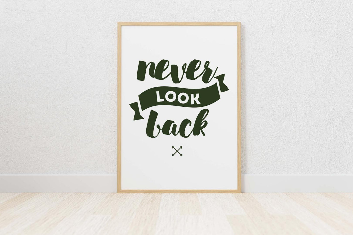 Never Look Back Inspirational Positive Thoughts Quote Picture Poster Print Wall
