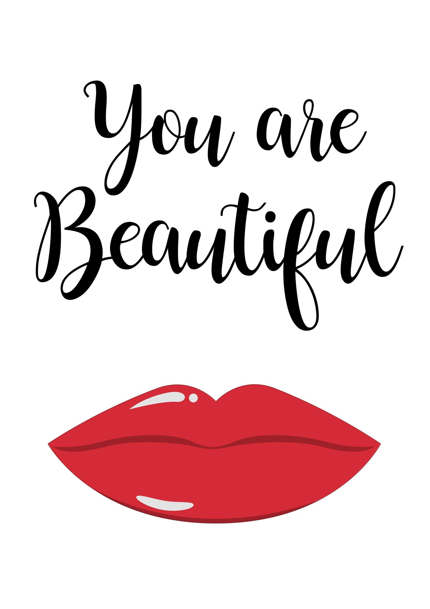 You Are Beautiful Wall Art Fashion Poster Inspirational Quote Prints Room Decor