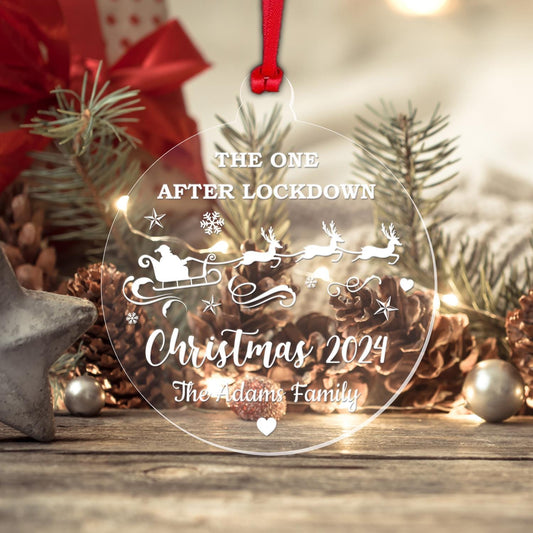 Personalised Family Name Christmas Bauble Lockdown Xmas Keepsake Decoration Gift