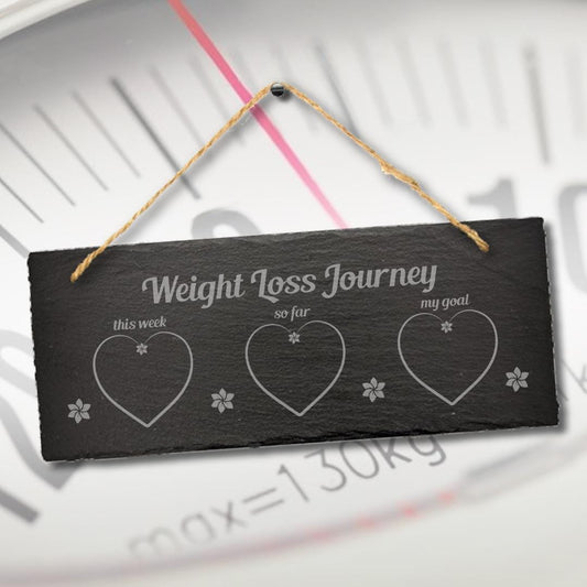 Weight Loss Journey Counter Tracker Hanging Slate Sign Plaque Track With Chalk