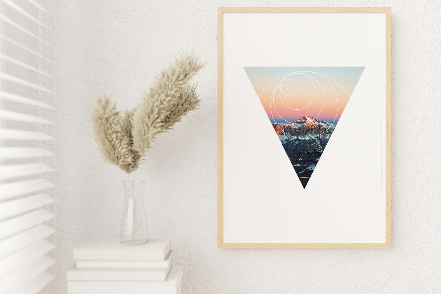 Geometric Mountain Nature Bedroom Minimalist Wall Art Home Decor Print Poster