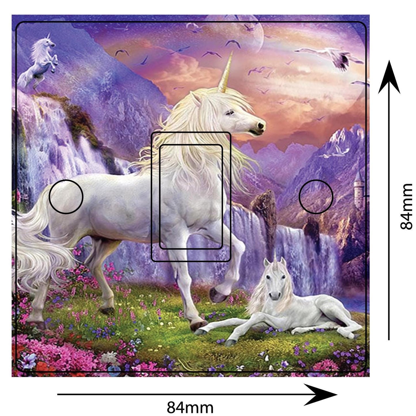 Fantasy Unicorn Land Light Switch Sticker Cover Vinyl Skin Wall Decal Decor