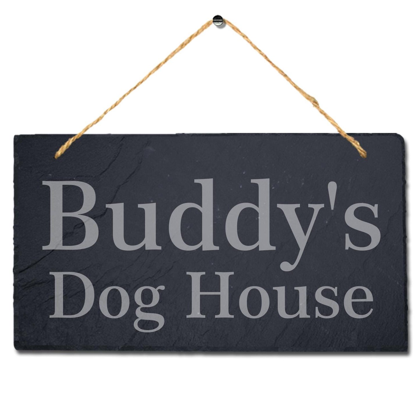 Personalised Garden Shed Or Door Sign Laser Engraved Slate Plaque Stone