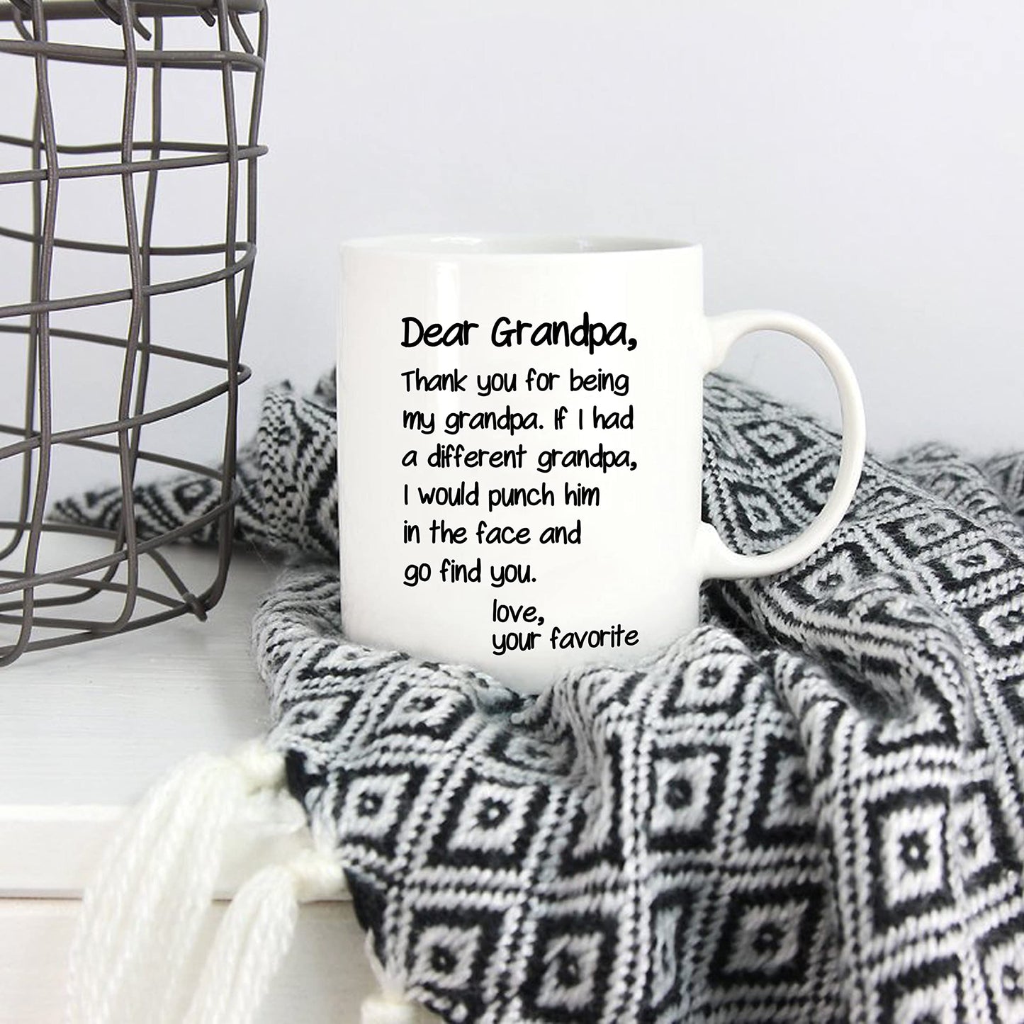 Father's Day Funny Grandpa from Grandson Granddaughter | Ceramic Coffee Mug | Father's Day Gift | Stylish Printed Design | Tea & Coffee Cup | 11oz