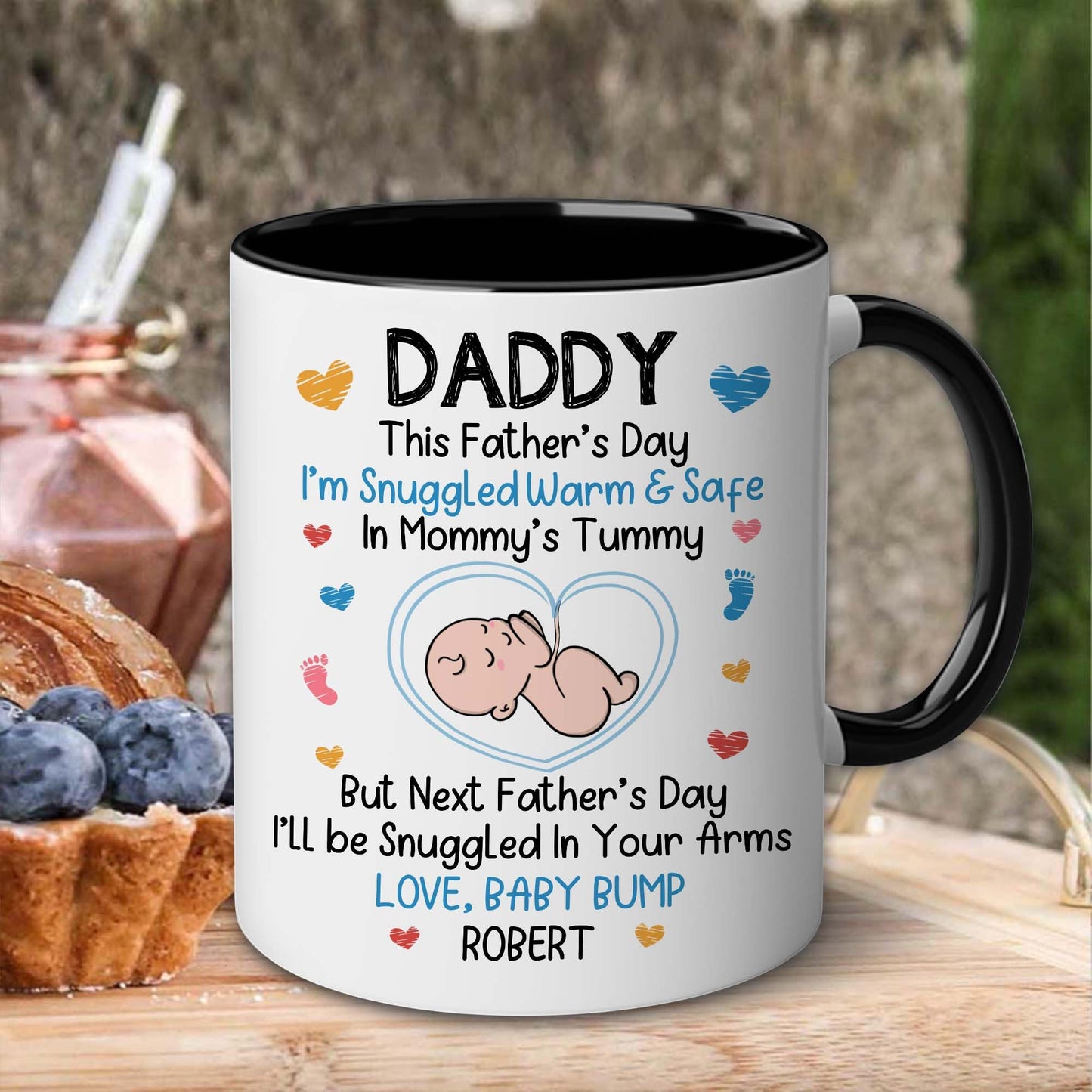 Personalized Daddy Coffee Mug | Ceramic Coffee Mug | Father's Day Gift | Stylish Printed Design | Tea & Coffee Cup | 11oz | Black Two-Tone Design
