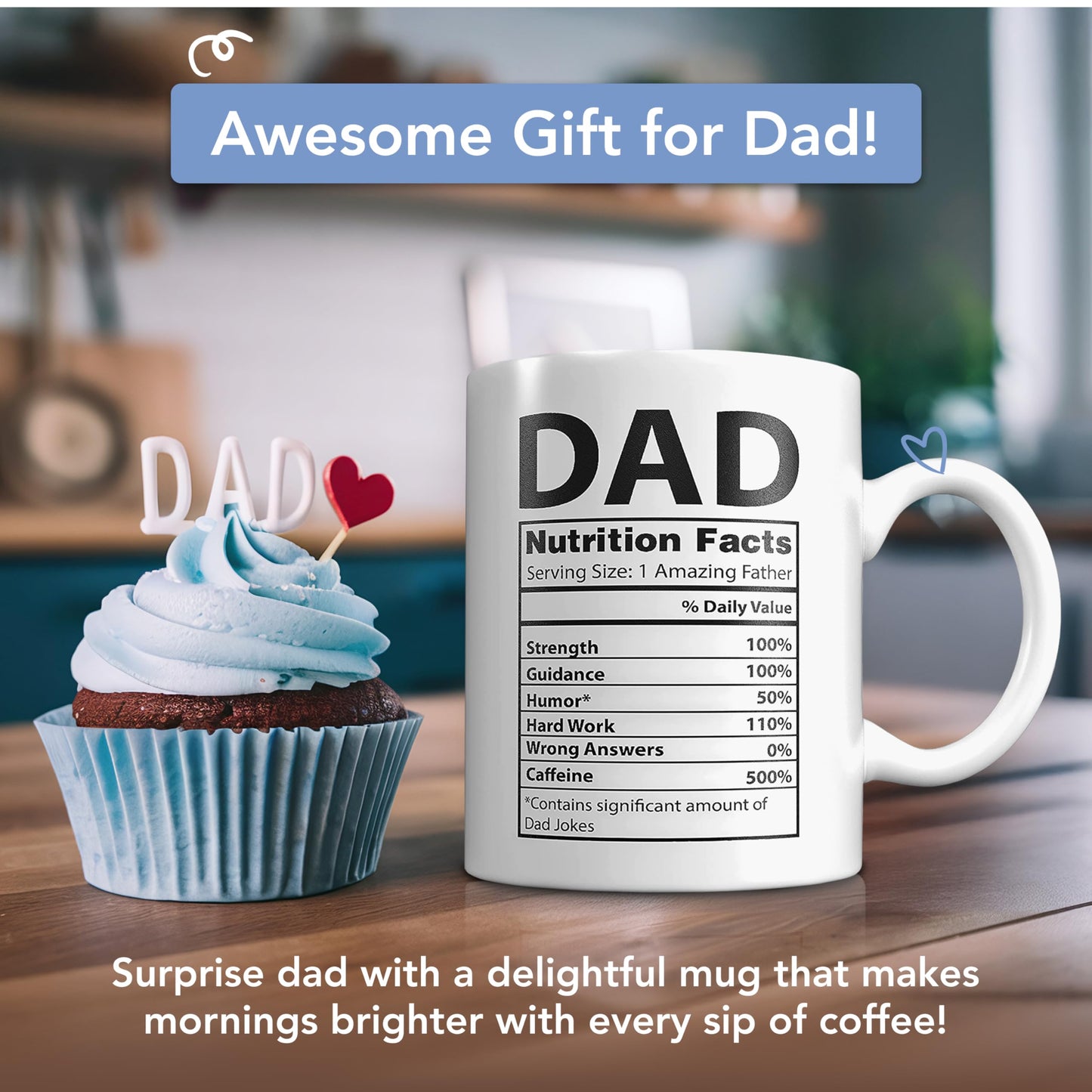 Funny for Dad | Ceramic Coffee Mug | Father's Day Gift | Stylish Printed Design | Tea & Coffee Cup | 11oz