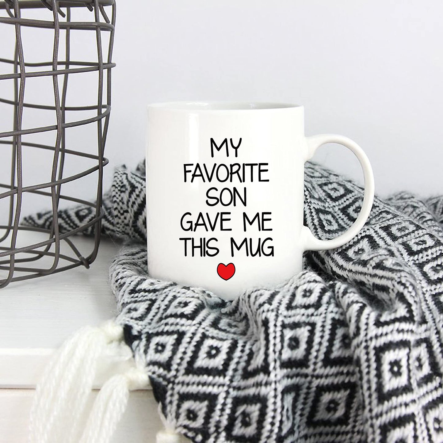 My Favorite Son Gave Me This | Ceramic Coffee Mug | Father's Day Gift | Stylish Printed Design | Tea & Coffee Cup | 11oz