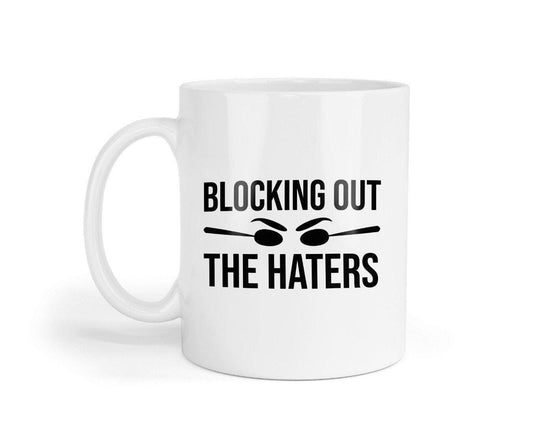 Blocking Out The Haters Ceramic Novelty Mug & Coaster Coffee Tea Cup Office Workspace Gift
