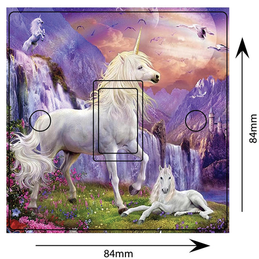 Fantasy Unicorn Island #1 3d Light Switch Sticker Cover Vinyl Skin Wall Decal
