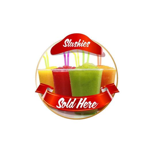 Slushies Sold Here Catering Window Cafe Shop Restaurant Sticker Sign Pos Decal