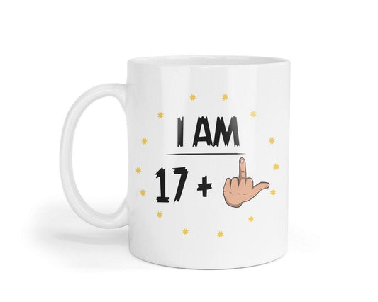 Funny 18th Birthday Mug: Rude Middle Finger Gift