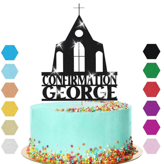 Personalised Church Confirmation Cake Topper Congratulation Birthday Cake Any Name