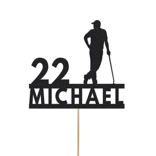 Personalised Golf Cake Topper Custom Golfing Theme Cake Decoration, Any Name And Age